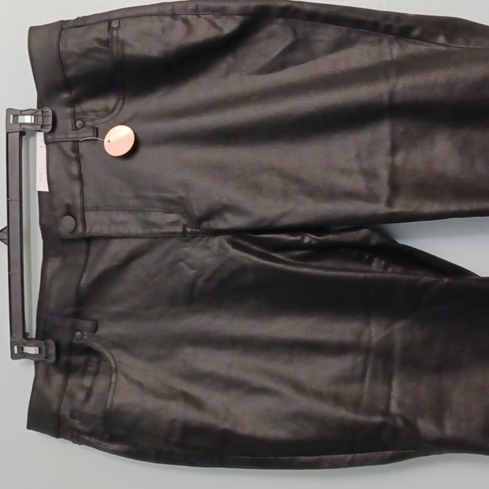 Lane Bryant size 18P women's black skinny, mid-rise, coated  modal blend pants. - Picture 5 of 16